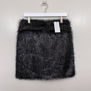 French Connection Black Simone‎ Tassel Skirt L NWT